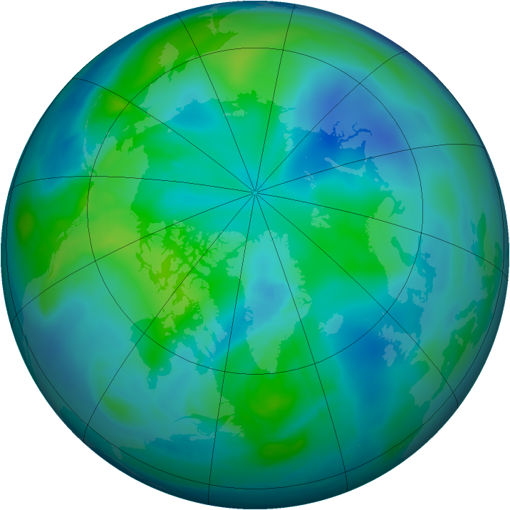 Arctic ozone map for 10 October 2007